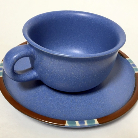 Set of 4  Dansk / Mesa Blue Cup & Saucer - Picture 3 of 7